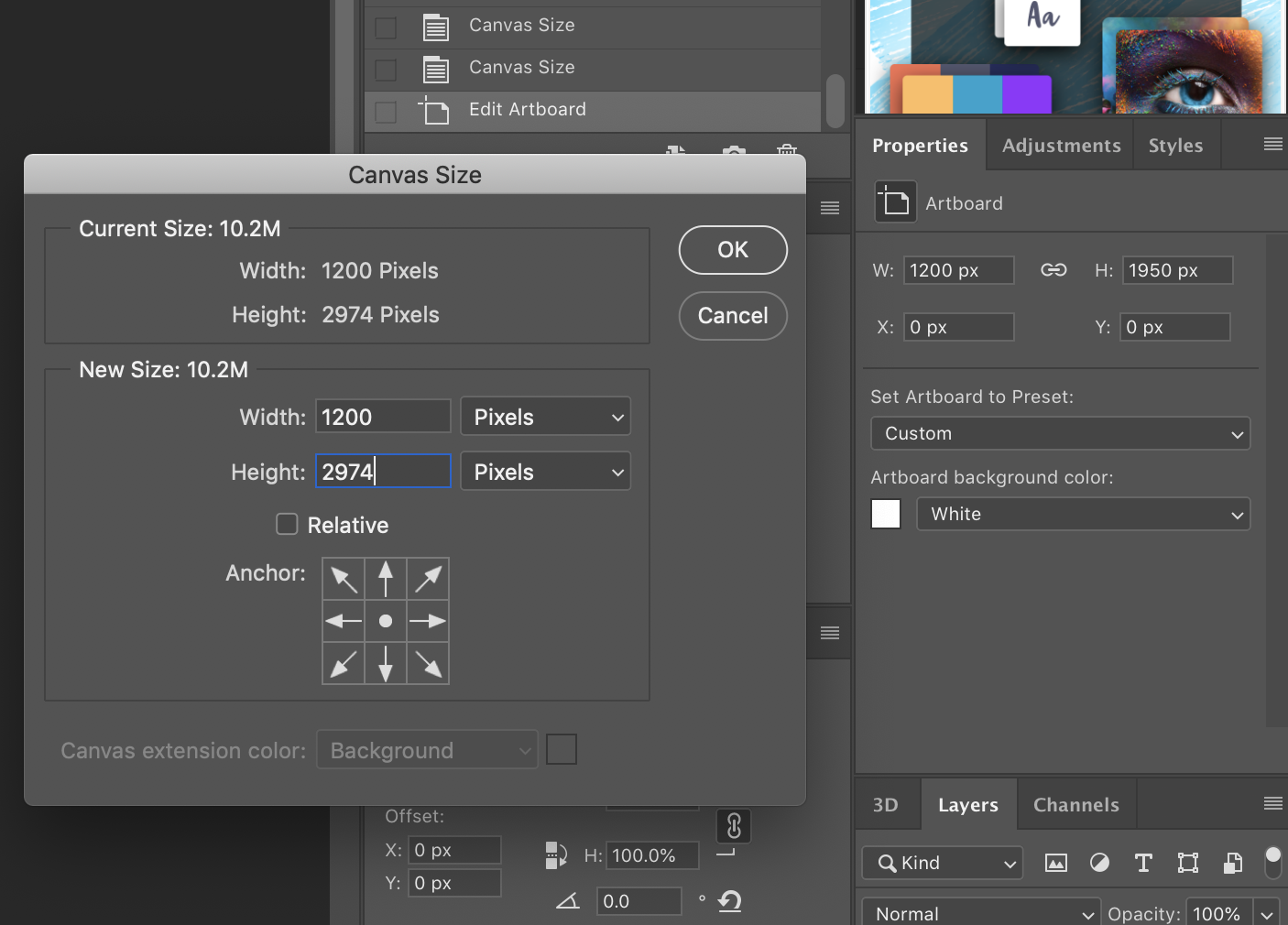 Canvas size not adjusting correctly Adobe Community 10498491